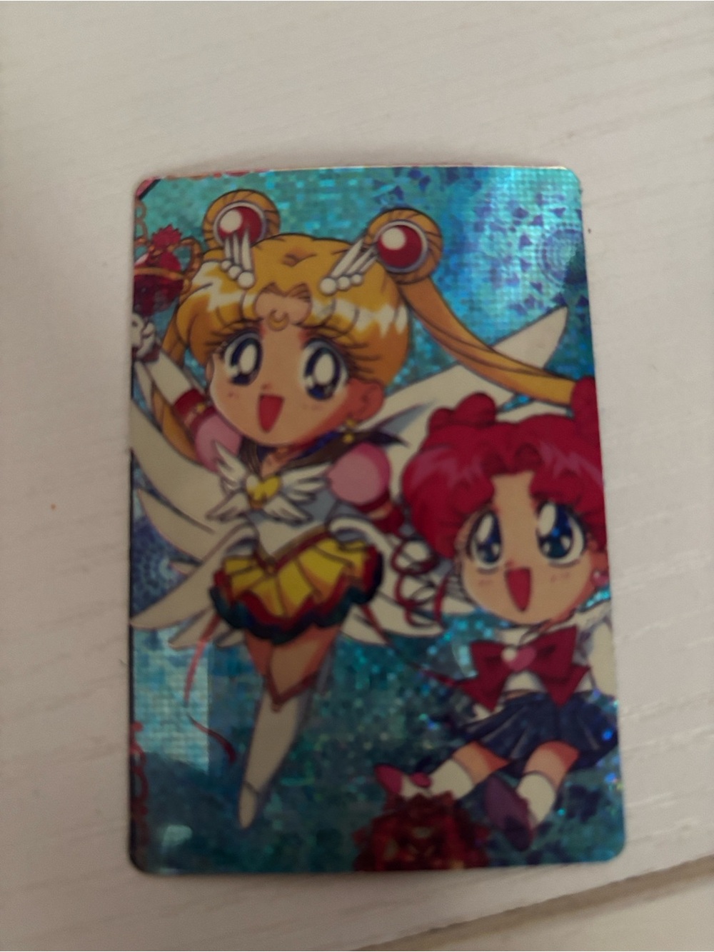 Sailor Moon Holographic card-Chibi Sailor Moon and Chibi Chibi